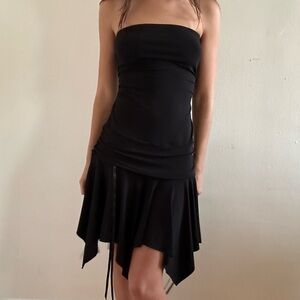 Y2K strapless dress with tassles
